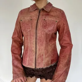 90s real leather jacket - Size S/M
