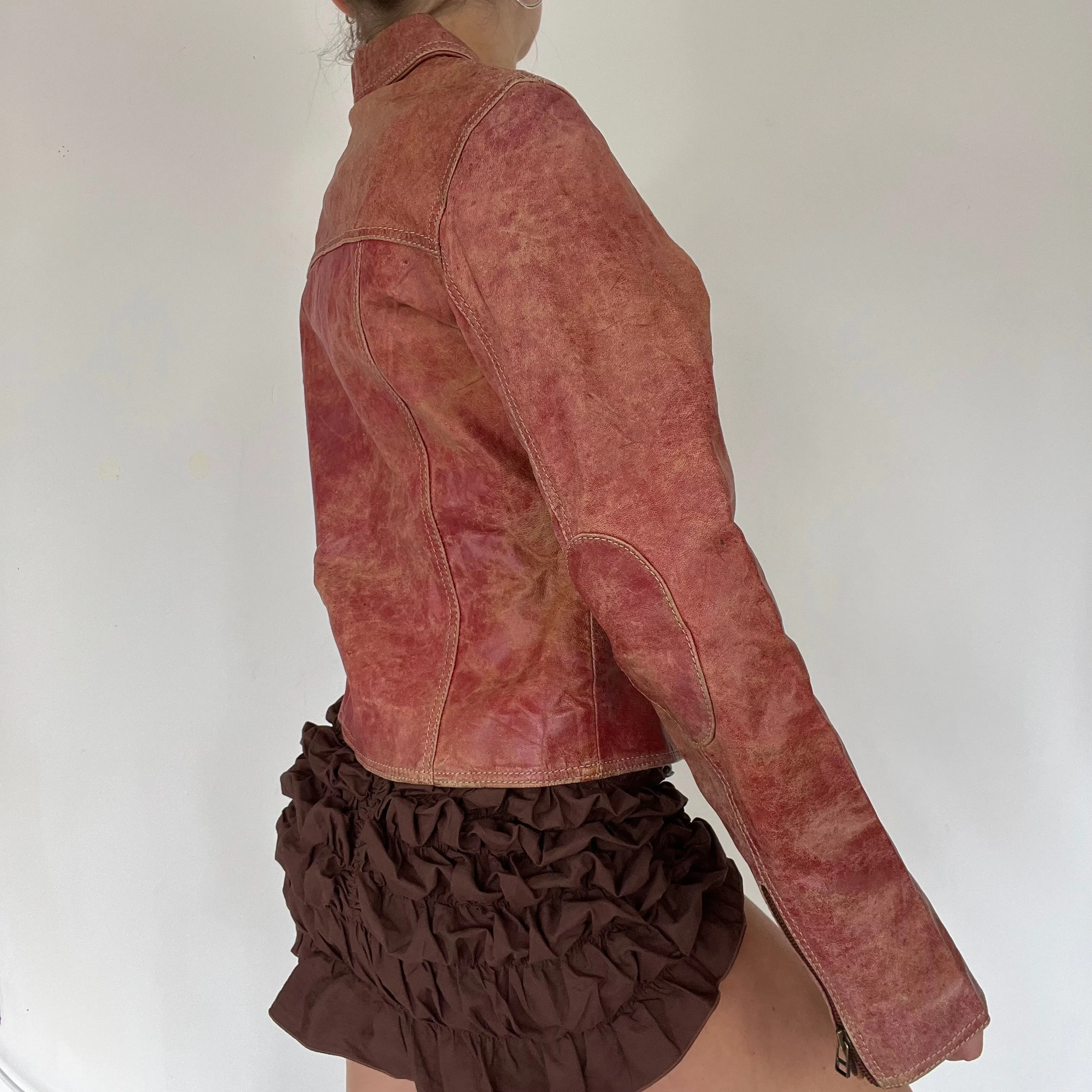 90s real leather jacket - Size S/M