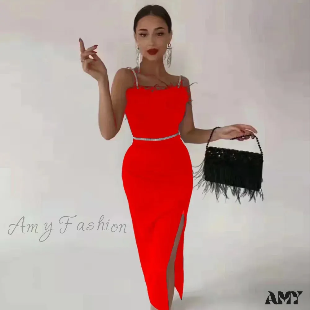 Amy Fashion - Elegant Clothing Celebrity Party Club Bodycon Midi Dresses