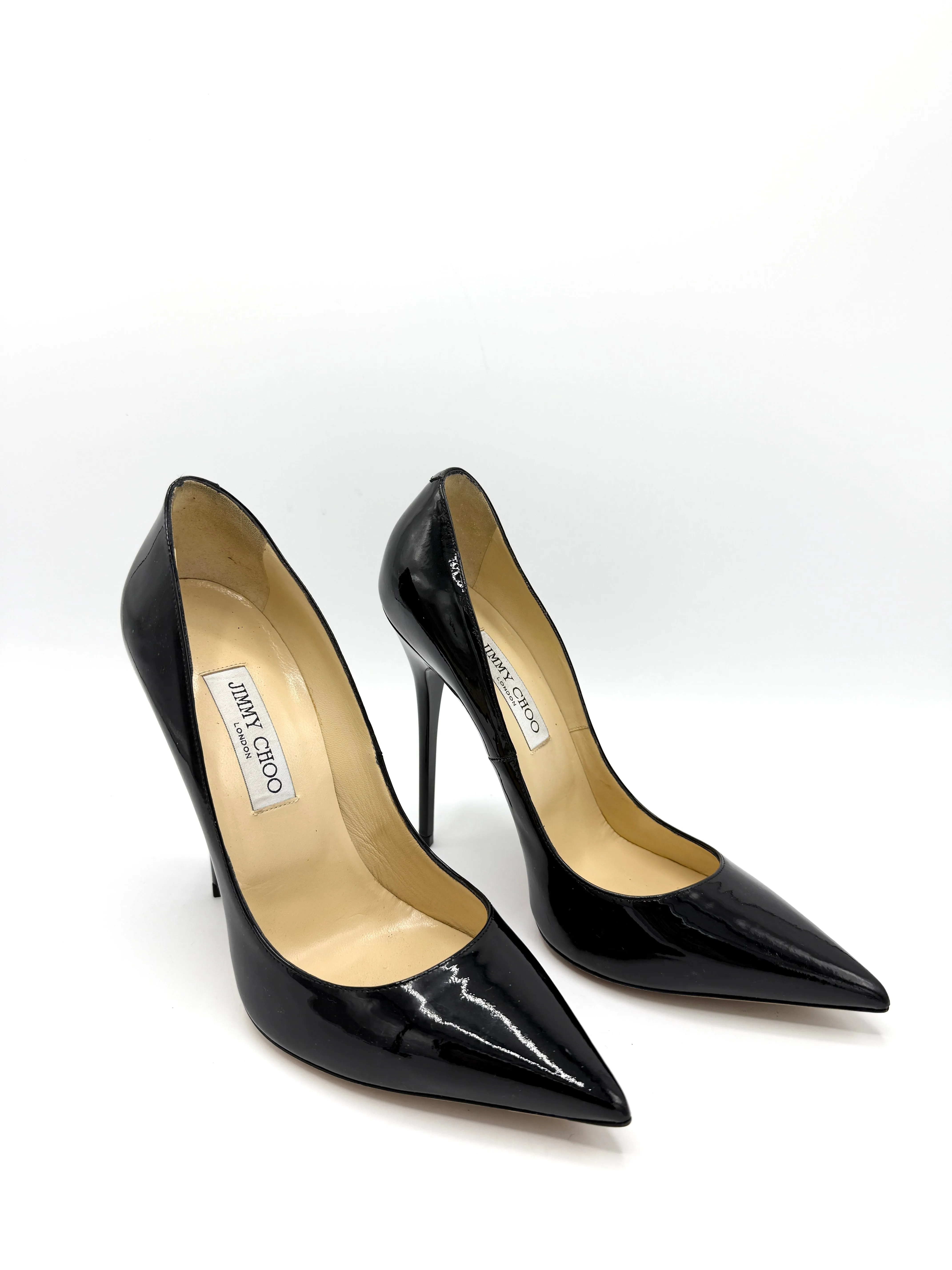 Black Patent Pointed Toe Heels SZ 40