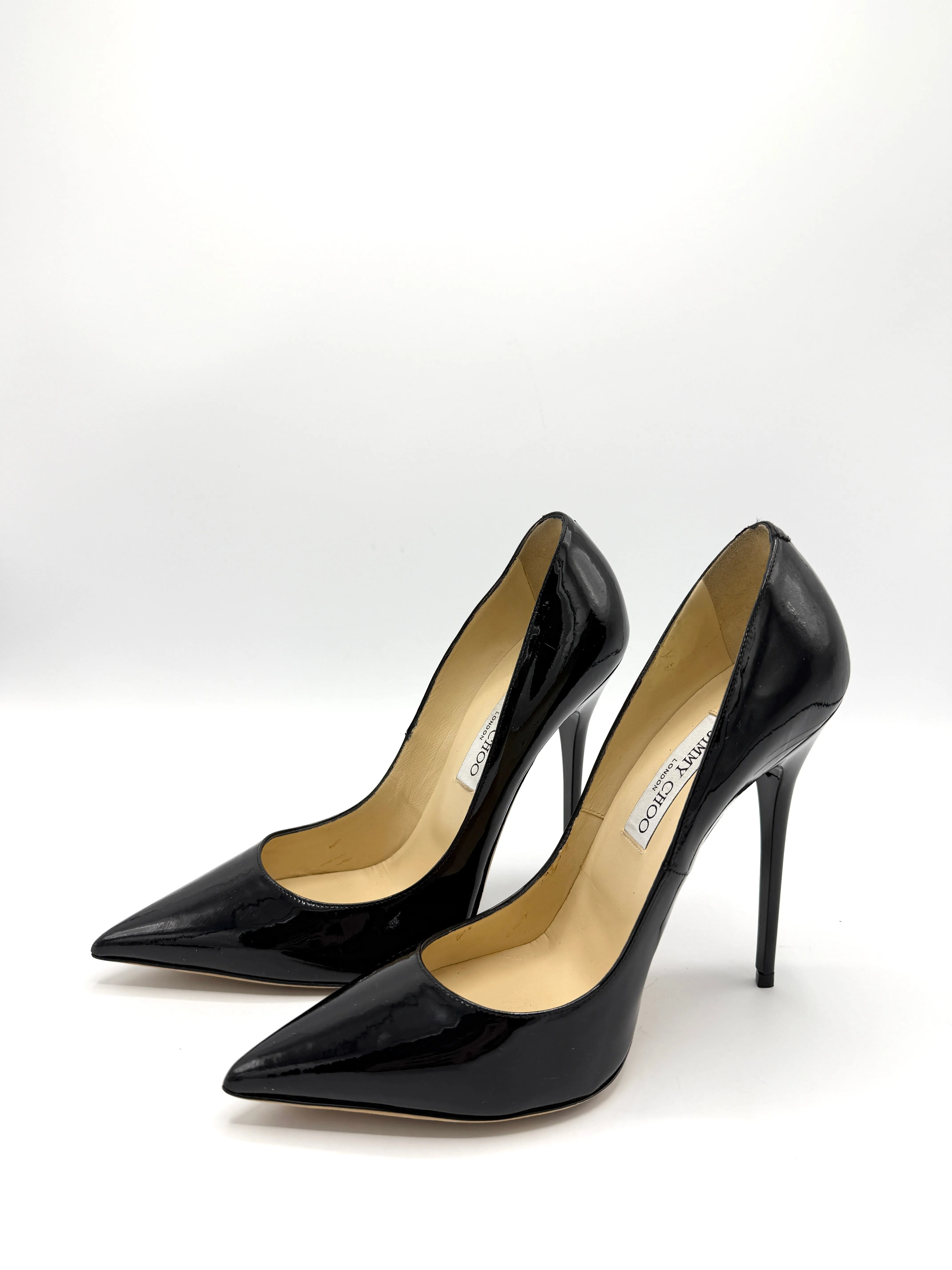 Black Patent Pointed Toe Heels SZ 40
