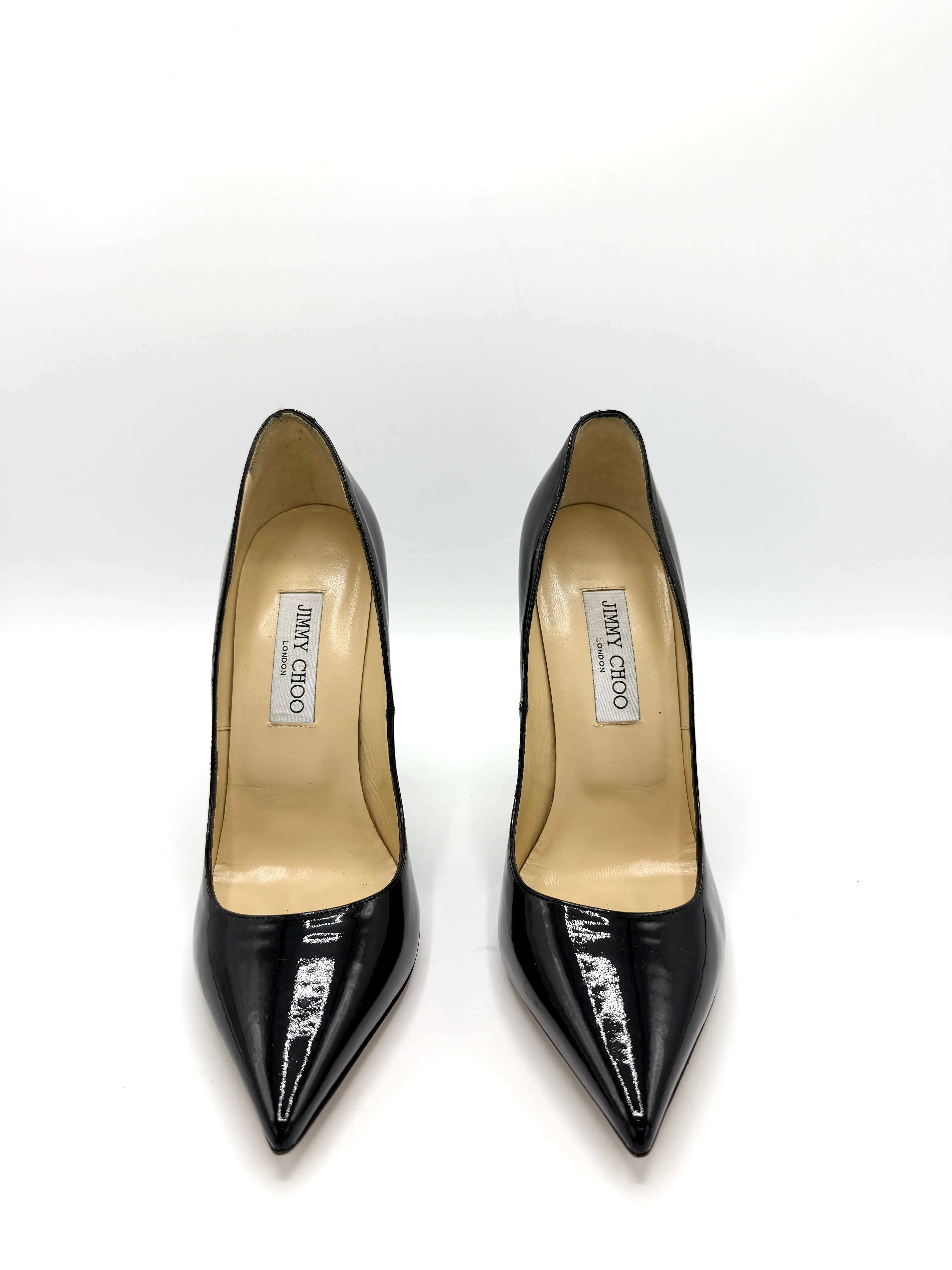 Black Patent Pointed Toe Heels SZ 40