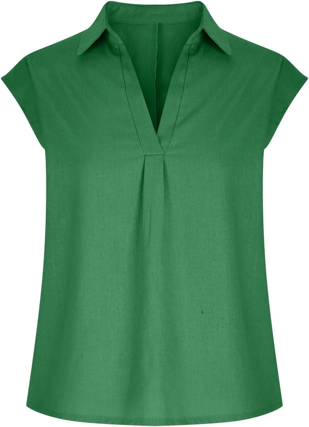 Cotton Linen Tank Tops for Women V Neck Sleeveless Summer Casual Camisole Summer Solid Color Basic Lapel Shirts Vest