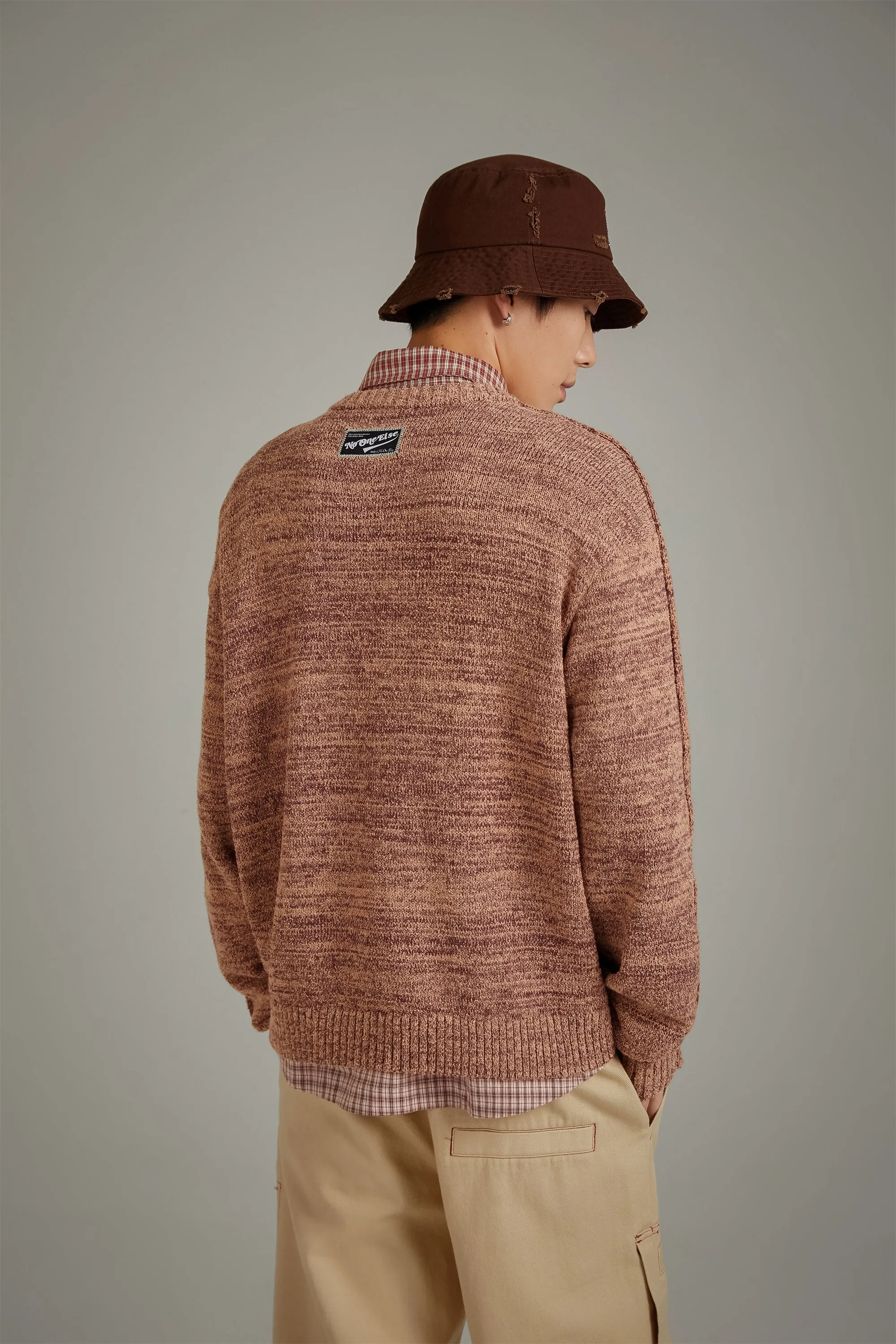 Diagonal Boxy Knit Sweater