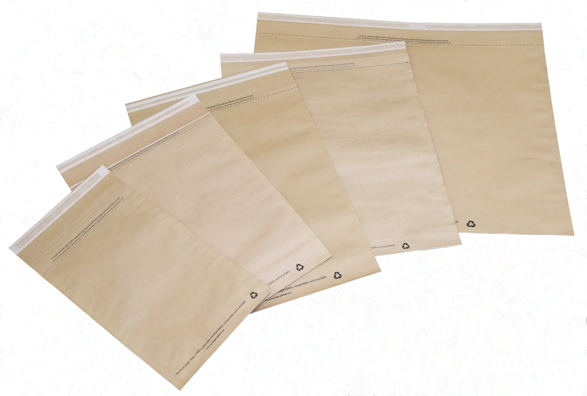 Eco-friendly Mailing Bags in Plain Natural Kraft (5 sizes) 250 or 500