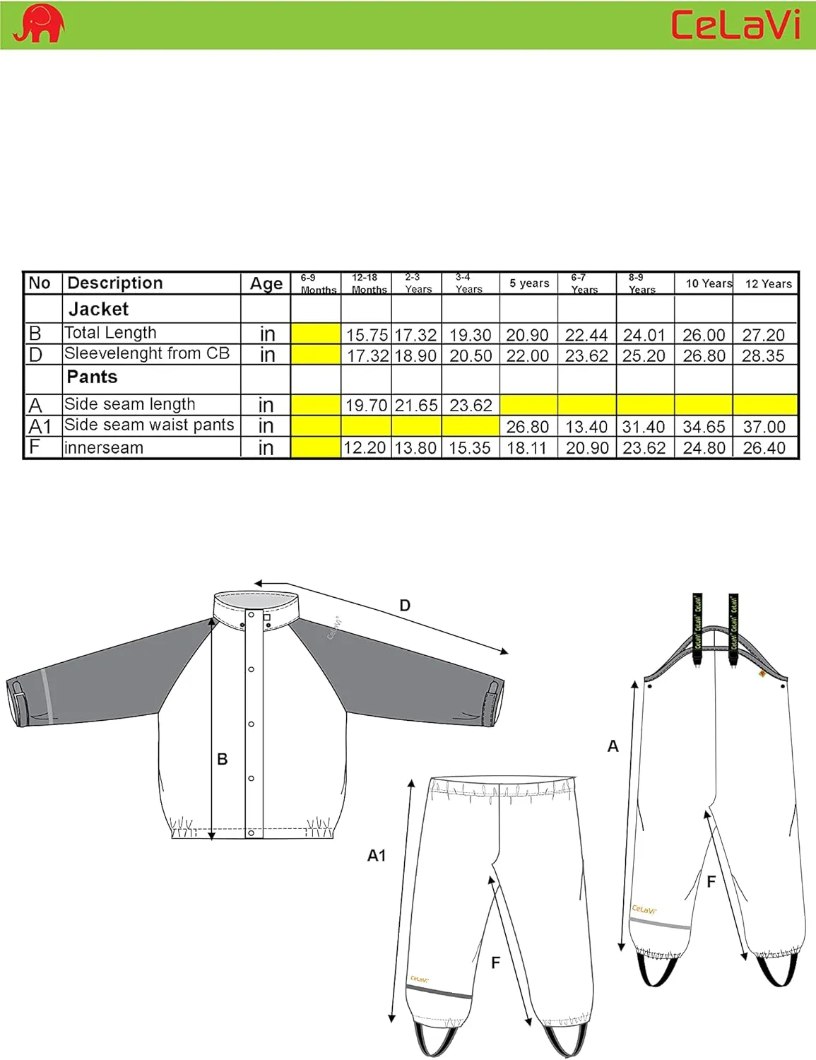 European Kids Waterproof Eco Friendly Snow Suit Ultra 10.000mm Shell, Detachable Hood, Reflective Stripes Boys Girls