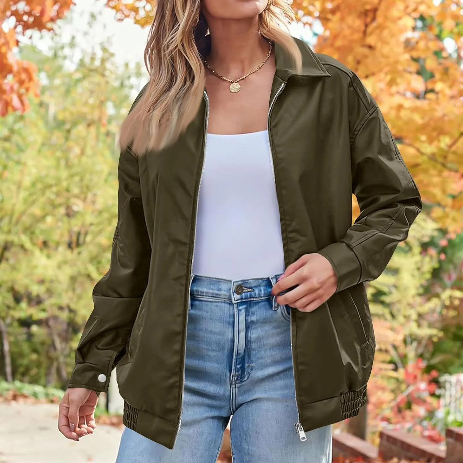 Faux Leather Jacket Women Full Zip Oversized Coats Winter Casual Motocycle Fall Jacket Winter Clothes With Pockets