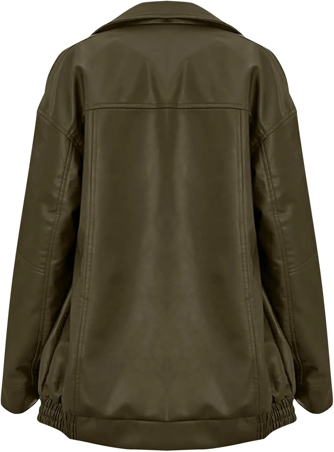 Faux Leather Jacket Women Full Zip Oversized Coats Winter Casual Motocycle Fall Jacket Winter Clothes With Pockets