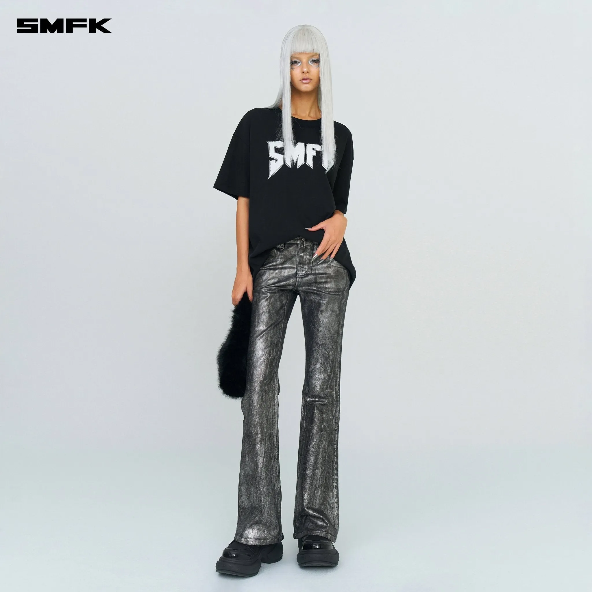 FUTURE Mirage Silver Nebula Stretch-flared Jeans