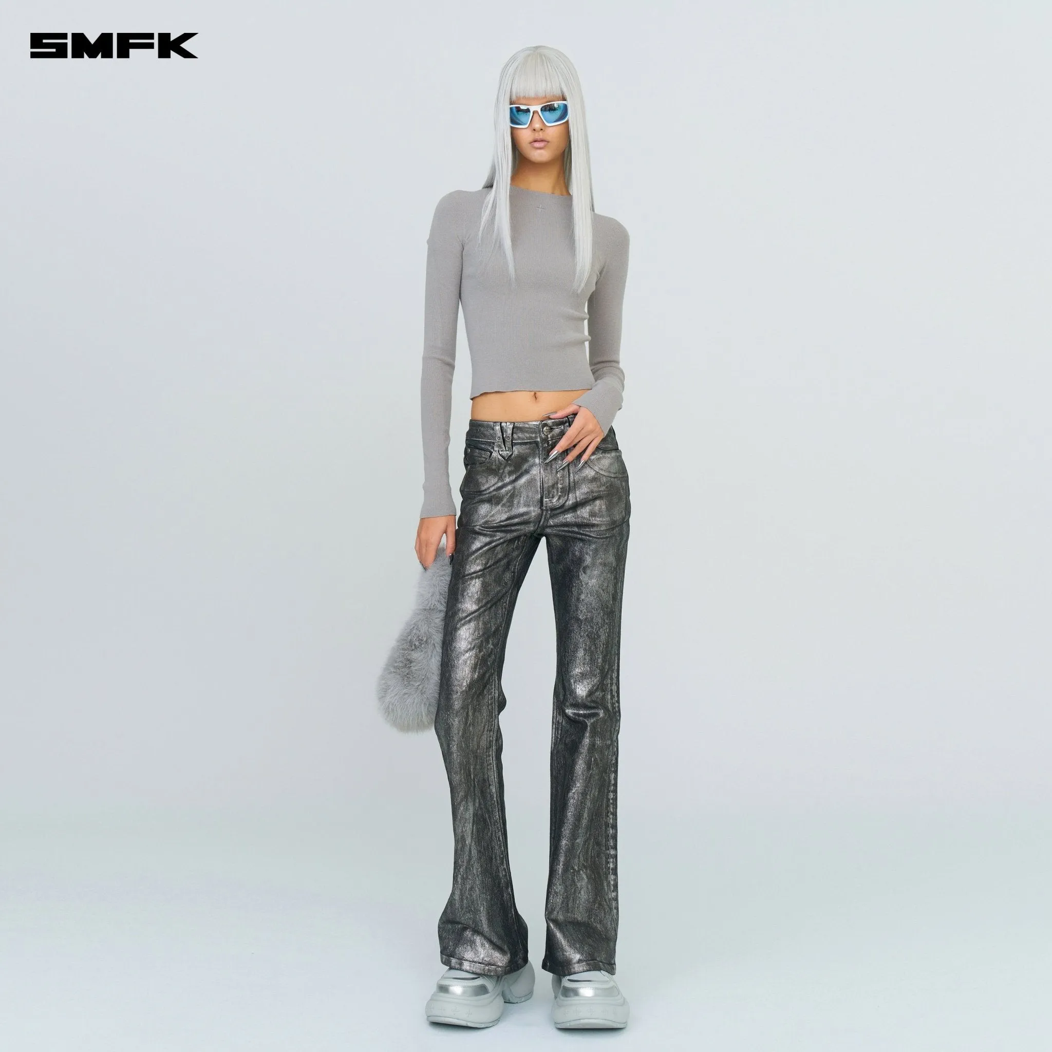 FUTURE Mirage Silver Nebula Stretch-flared Jeans