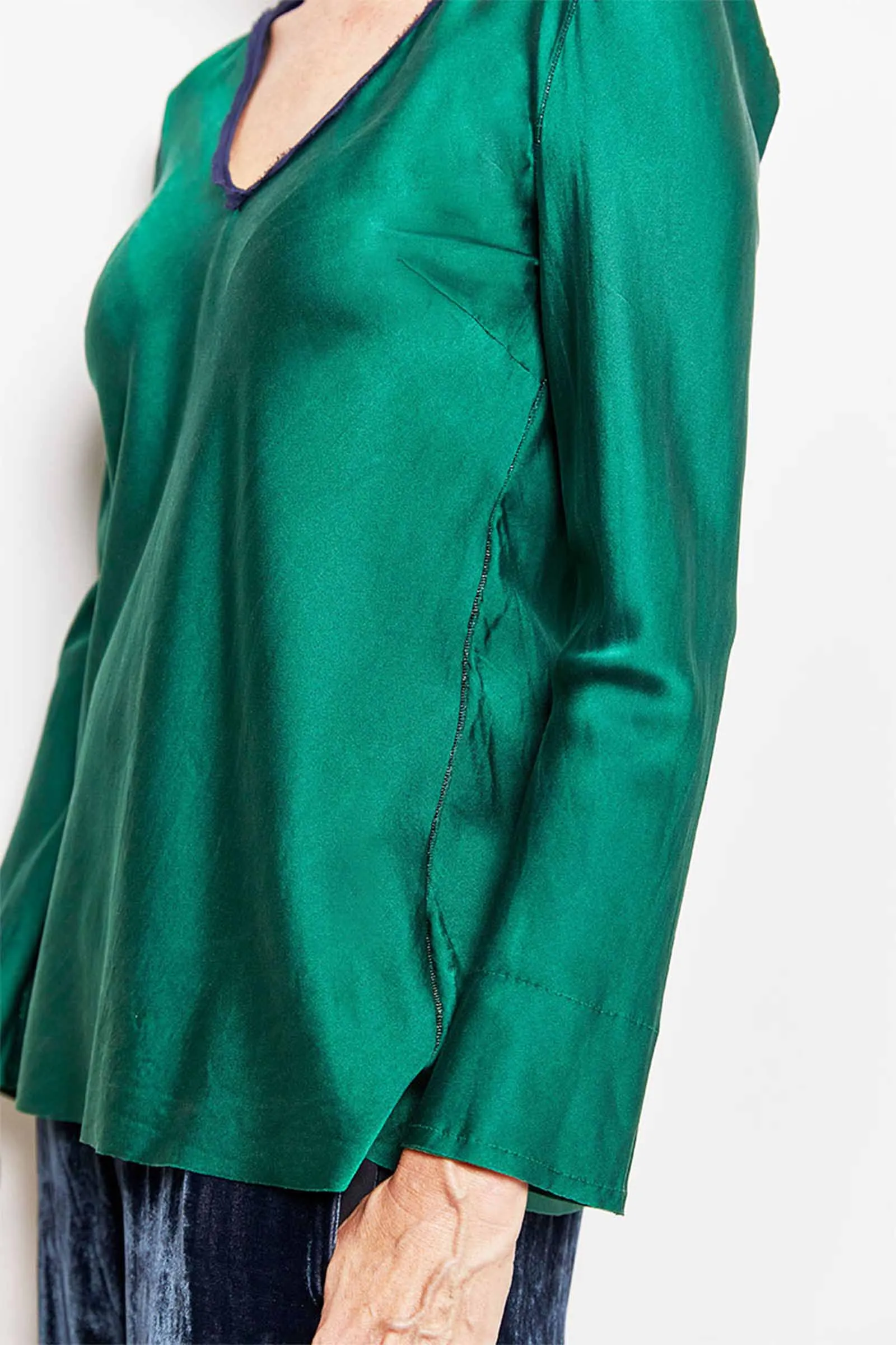 gloss silk satin top