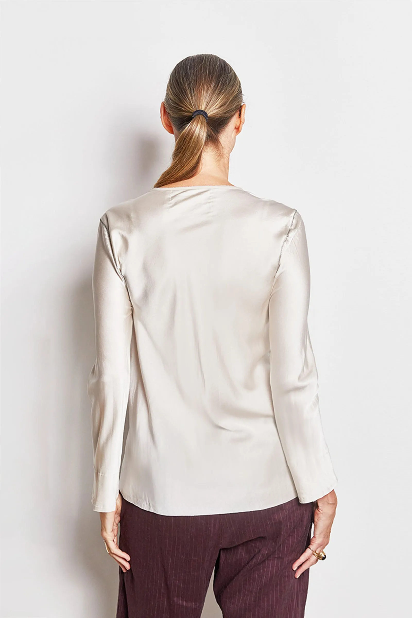 gloss silk satin top