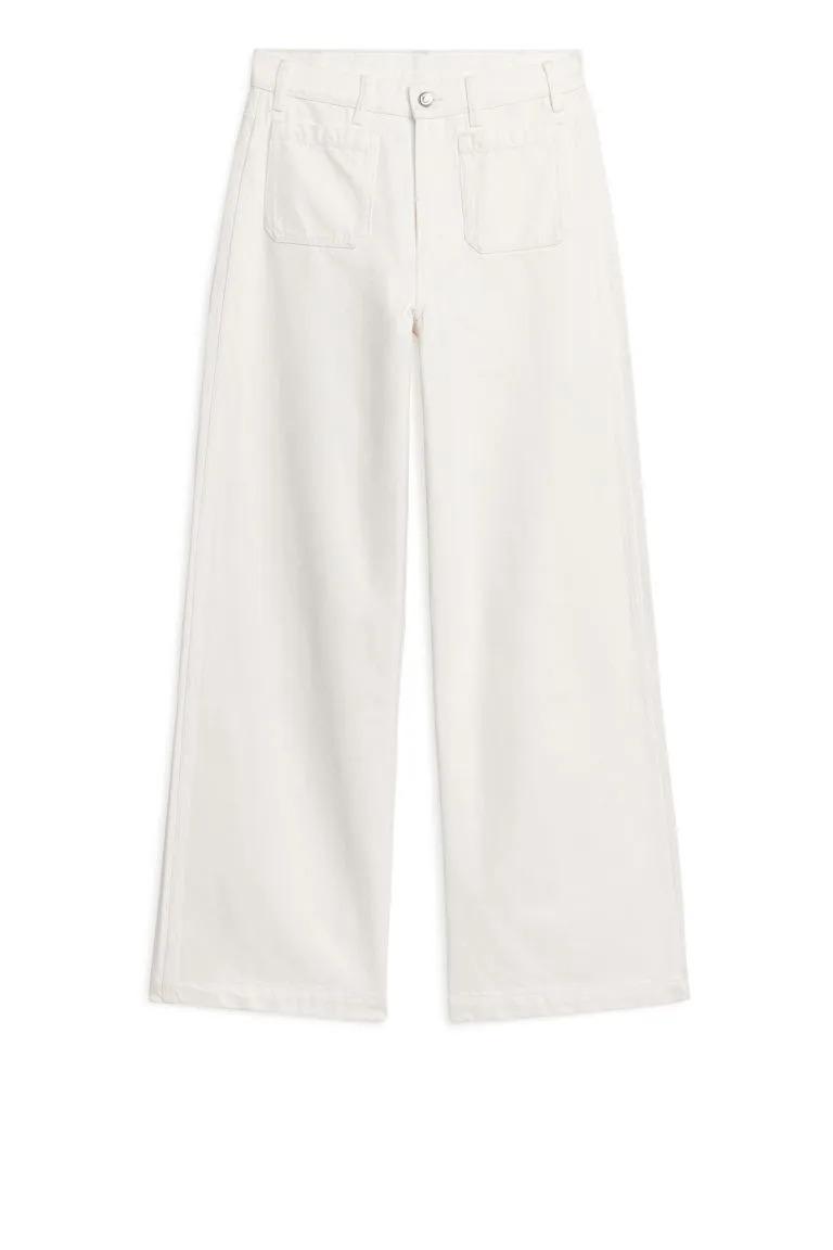 H&M lupine flared jeans, white