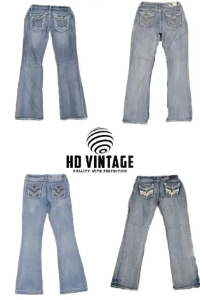 HD220 Ladies Y2K Embellished Flared Jeans - 15 pcs
