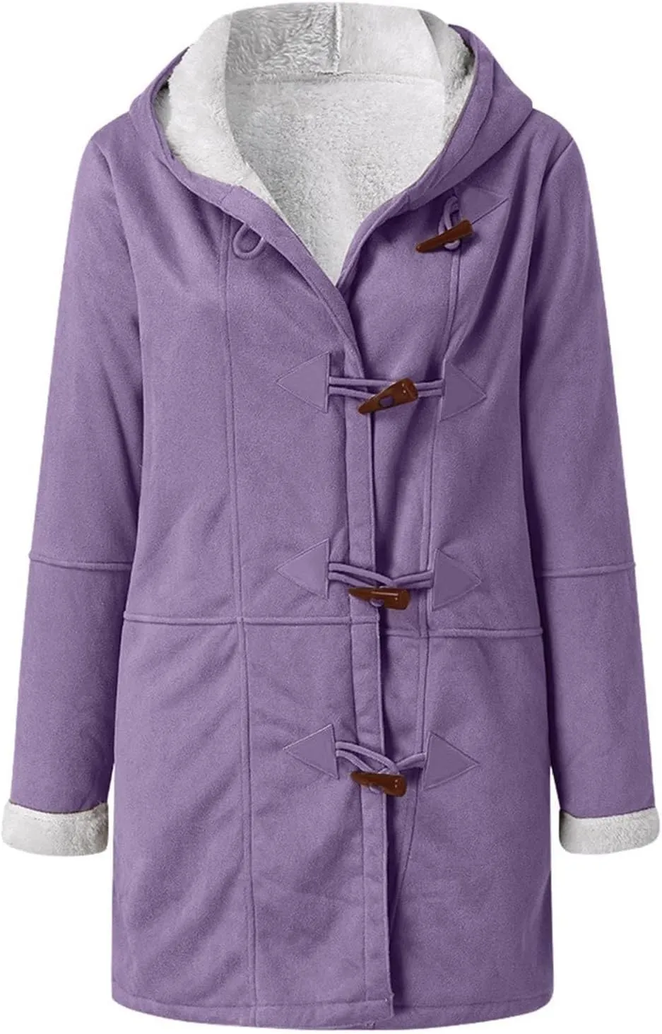 Jackets for Women 2024 Warm Sherpa Fleece Lined Distressed Jackets Hooded Parka Faux Suede Pea Coat Outerwear