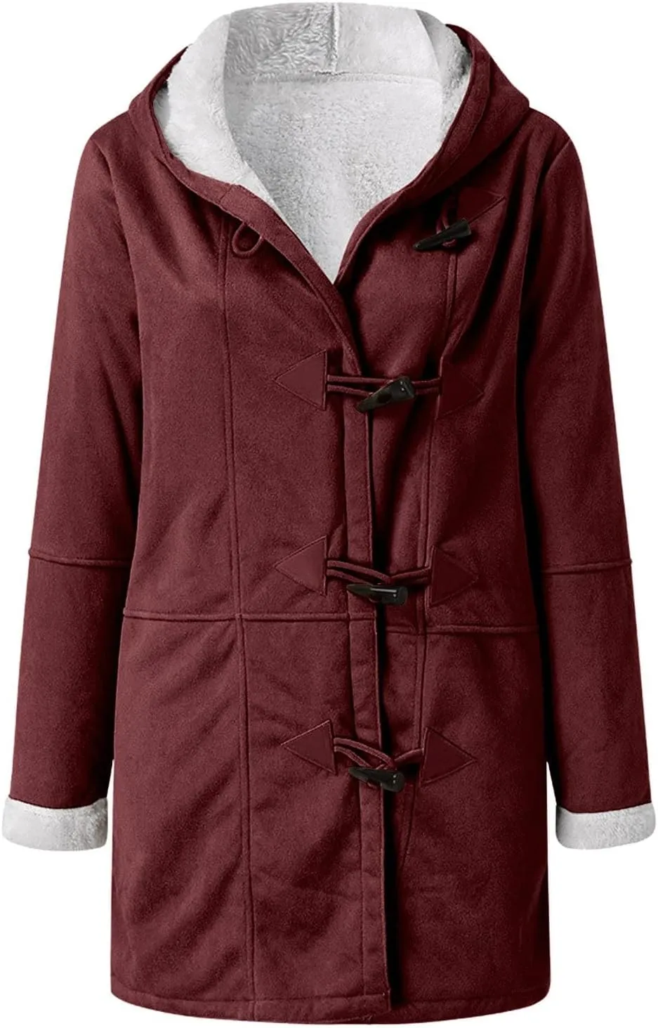 Jackets for Women 2024 Warm Sherpa Fleece Lined Distressed Jackets Hooded Parka Faux Suede Pea Coat Outerwear