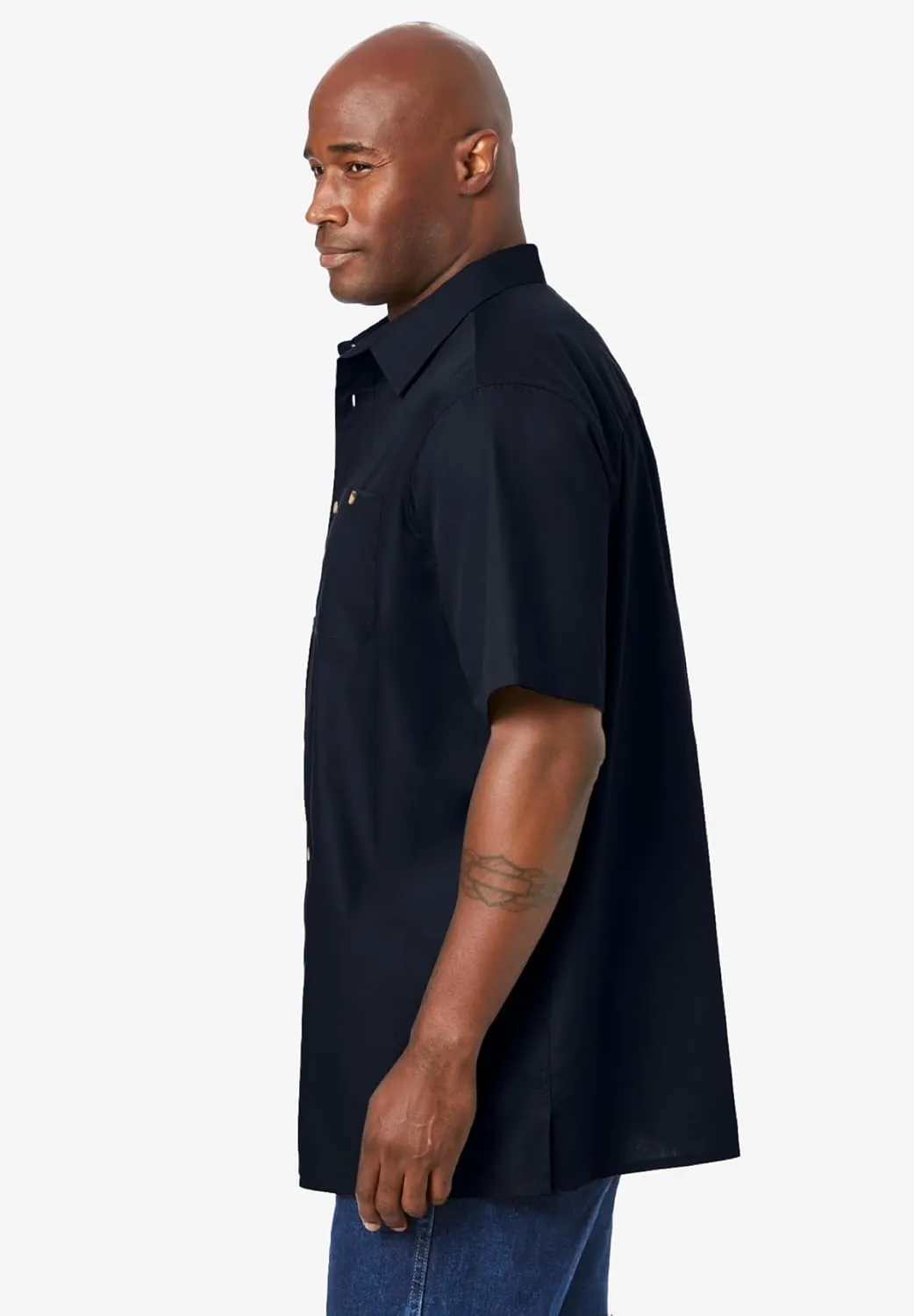 KingSize Men's Big & Tall Short-Sleeve Pocket Sport Shirt