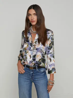 L'Agence Dani Blouse in Multi Distressed Floral