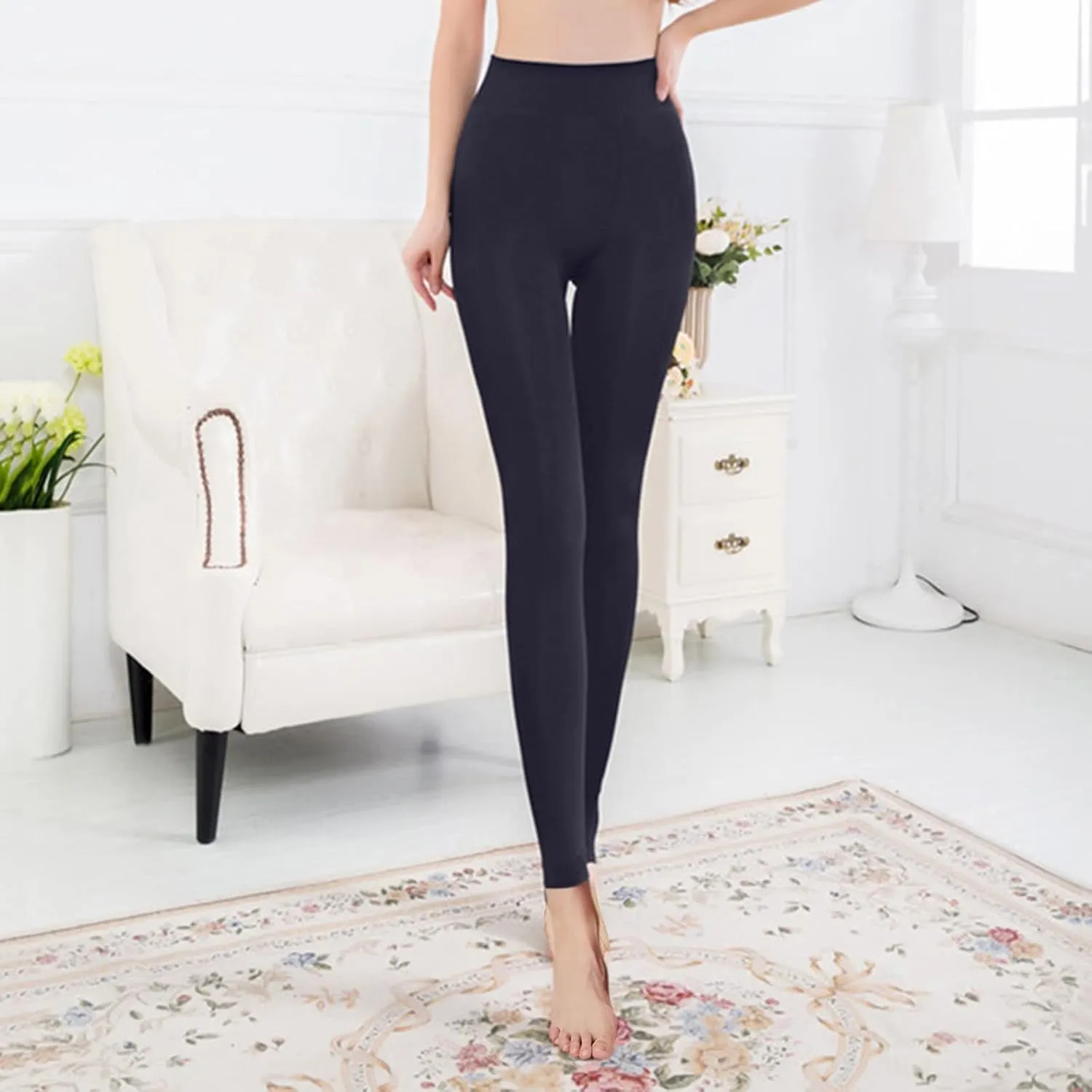 LCMTWX Butt Lifting Leggings for Women Denim Color Women Pocket Button High Pants Butt Lifting Leggings