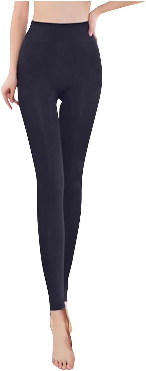 LCMTWX Butt Lifting Leggings for Women Denim Color Women Pocket Button High Pants Butt Lifting Leggings