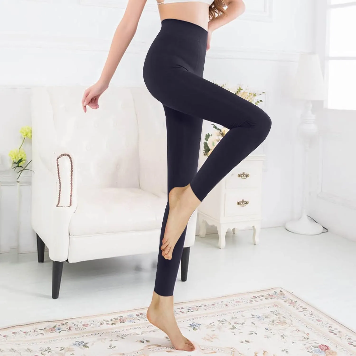 LCMTWX Butt Lifting Leggings for Women Denim Color Women Pocket Button High Pants Butt Lifting Leggings