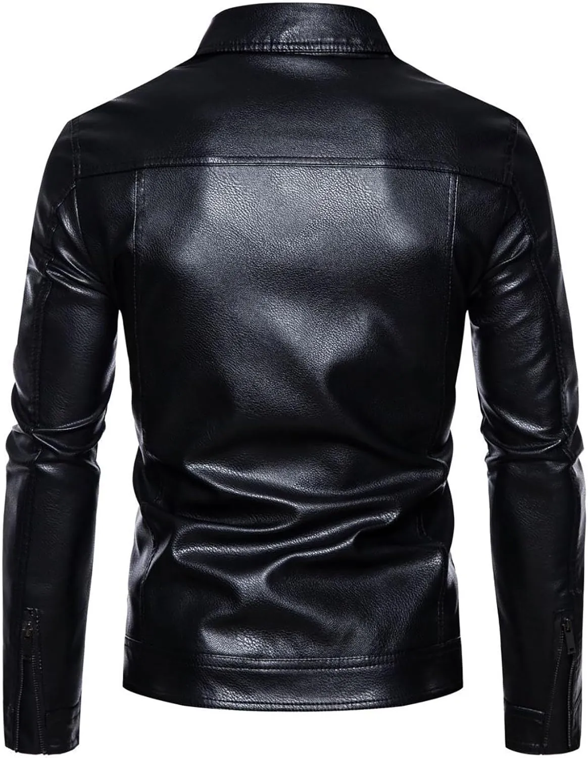 Leather Jacket Men Fleece Lined Motorcycle Jacket Waterproof Biker Jacket Plus Size Winter Coat Casual Moto Jacket