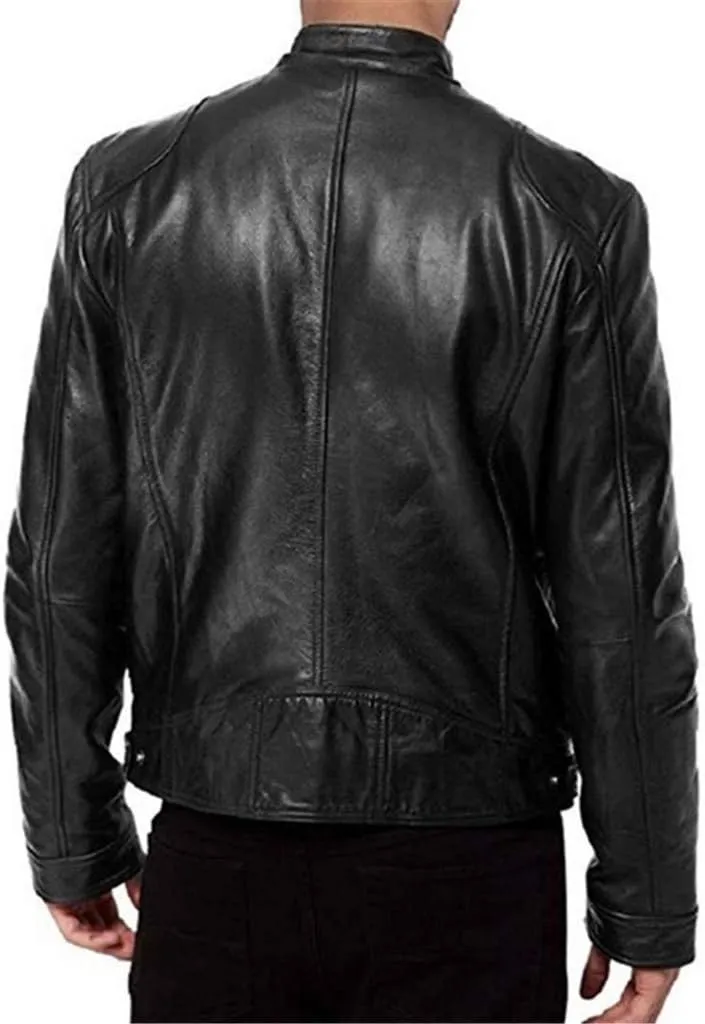 Leather Jacket Mens Club Coat Vintage Autumn Winter Men Jacket Collar Men's Coats Jackets Mens Jacket Lightweight