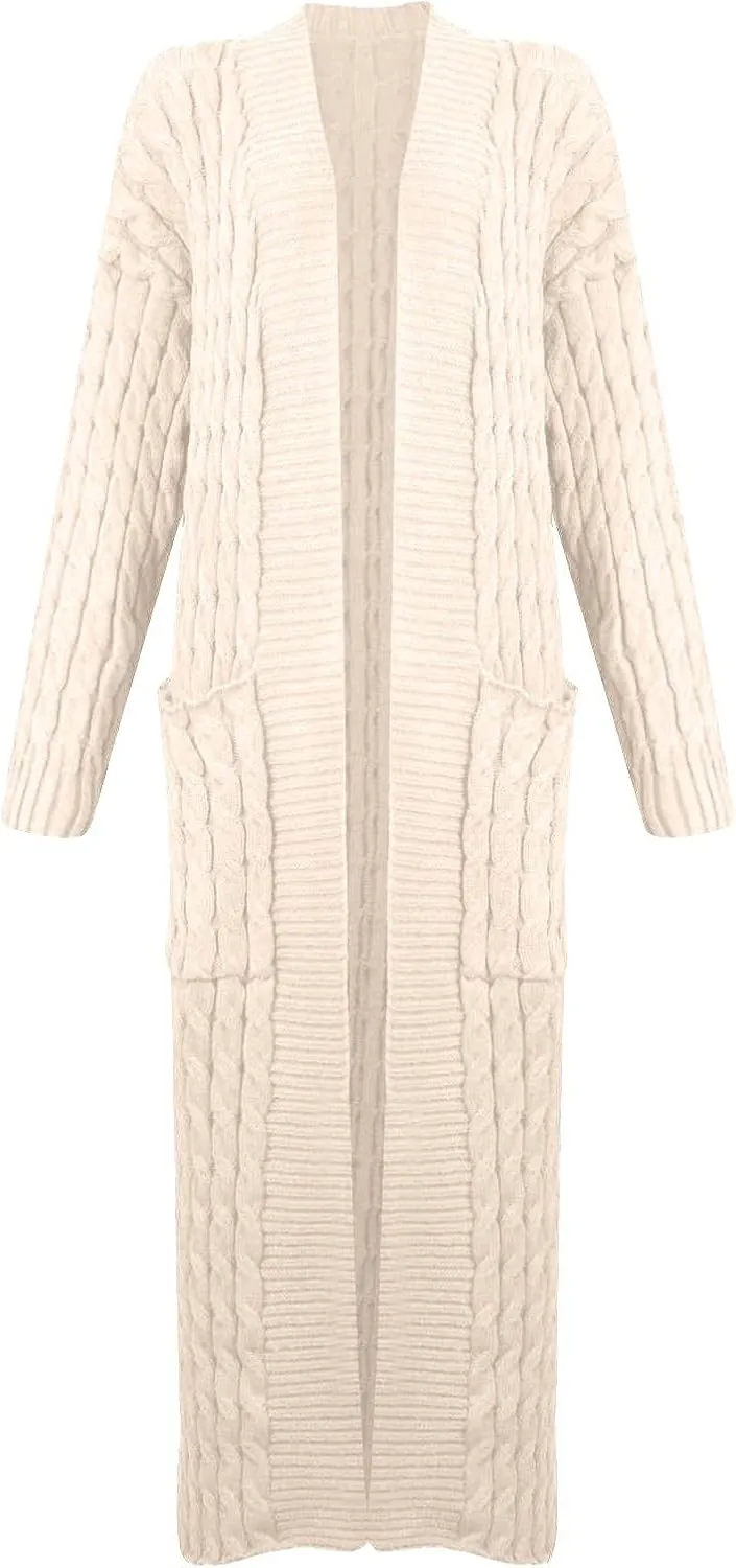 Long Cable Knit Hooded Cardigans for Women 2024 2024 Fall Long Sleeve Sweaters Button Up Cable Knit Sweater Coats