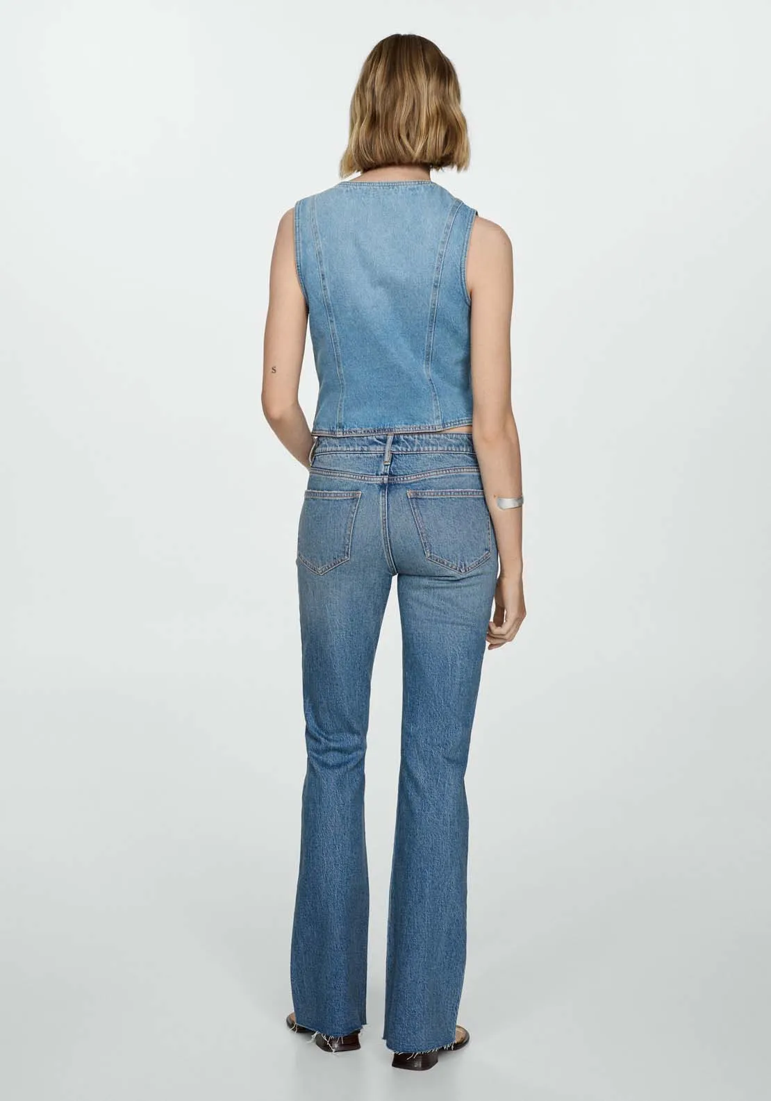 Medium-rise flared jeans - Open Blue
