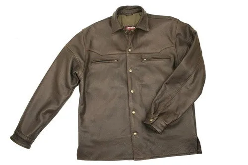 Mens Made in USA Black Or Brown Naked Leather Motorcycle Shirt