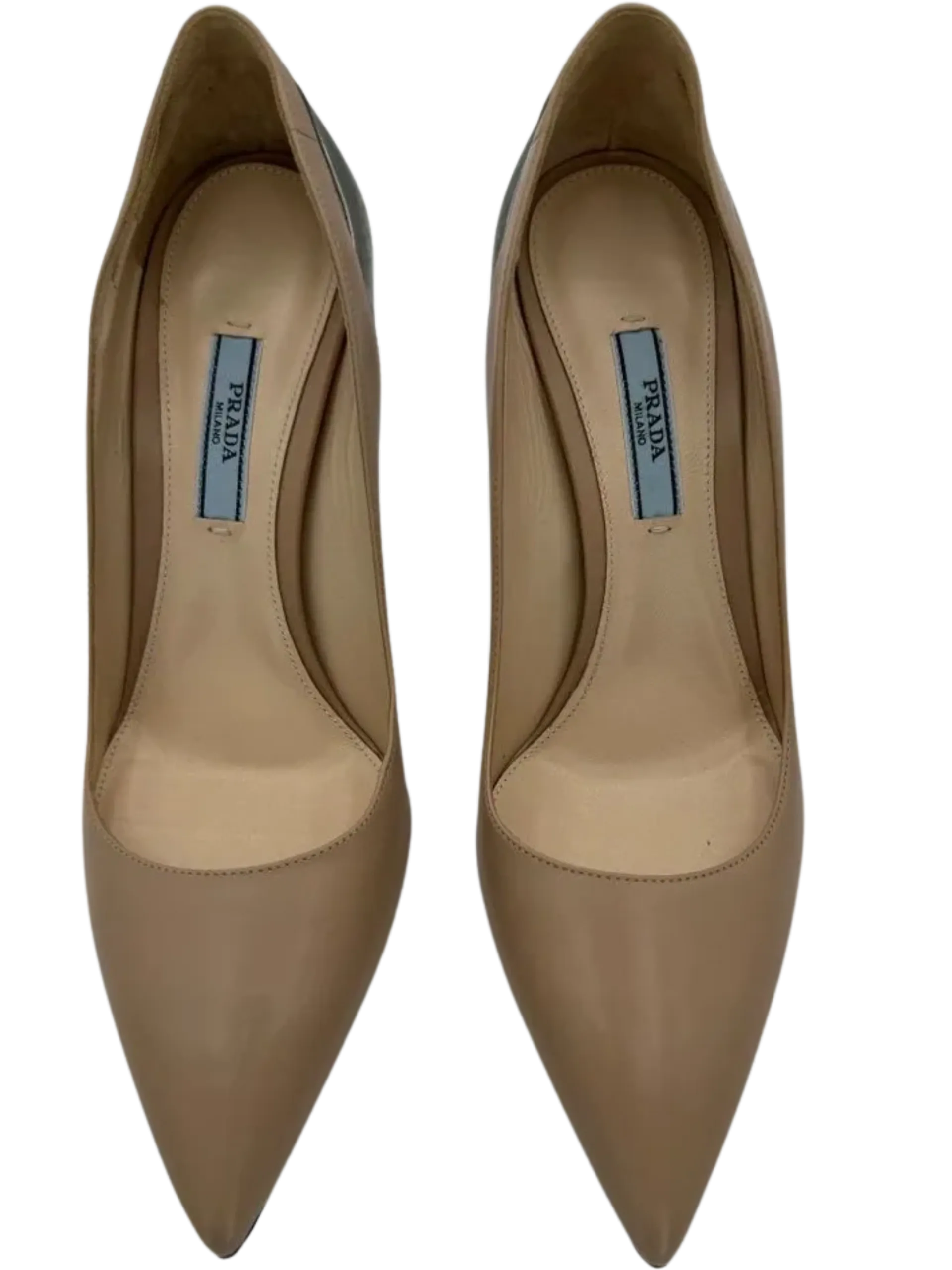 *New* Prada Nude/Metallic Pointed Toe Heels
