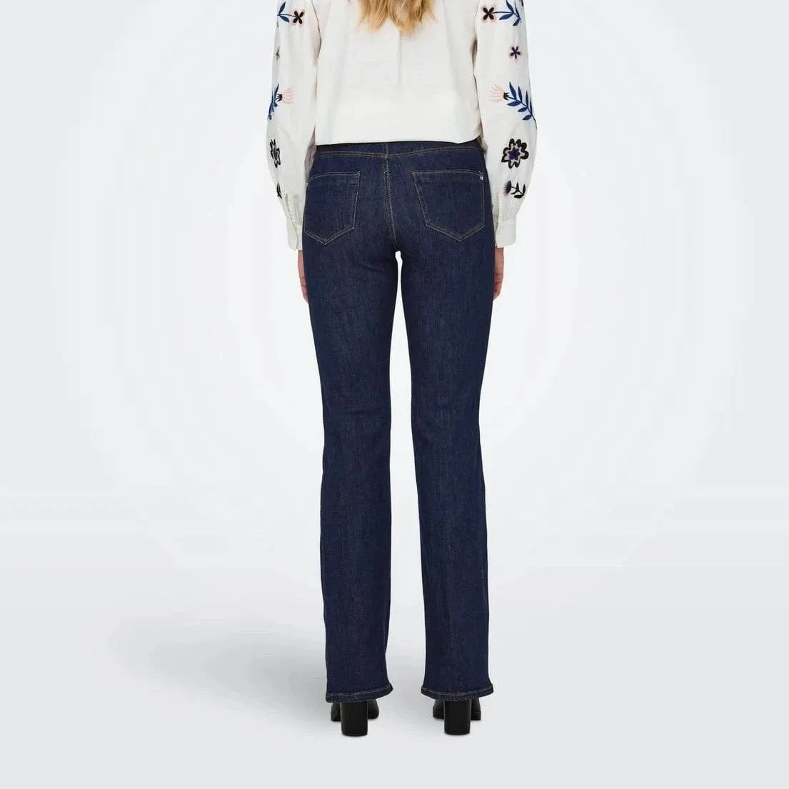 ONLY High Waisted Flared Rinse Denim Jeans