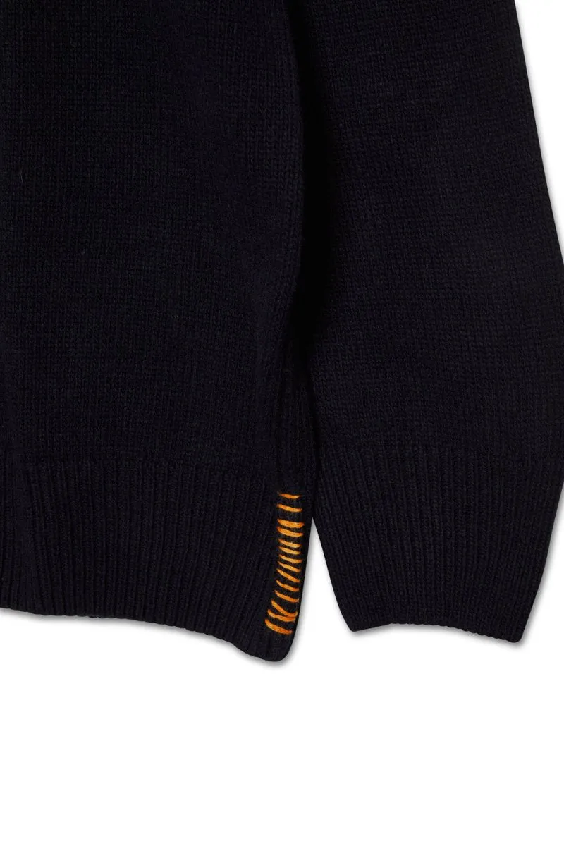 PRESIDENT’s Cotton wool brushed Sweaters Blue Navy