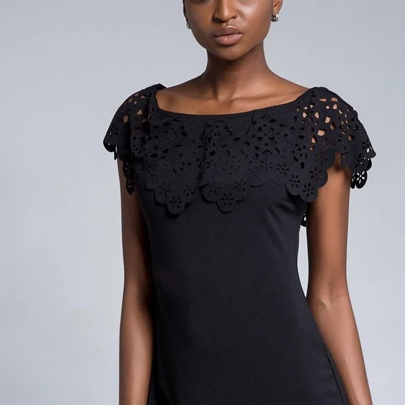 Solid Color Openwork Off Shoulder Short Sleeve Bodycon Dresses
