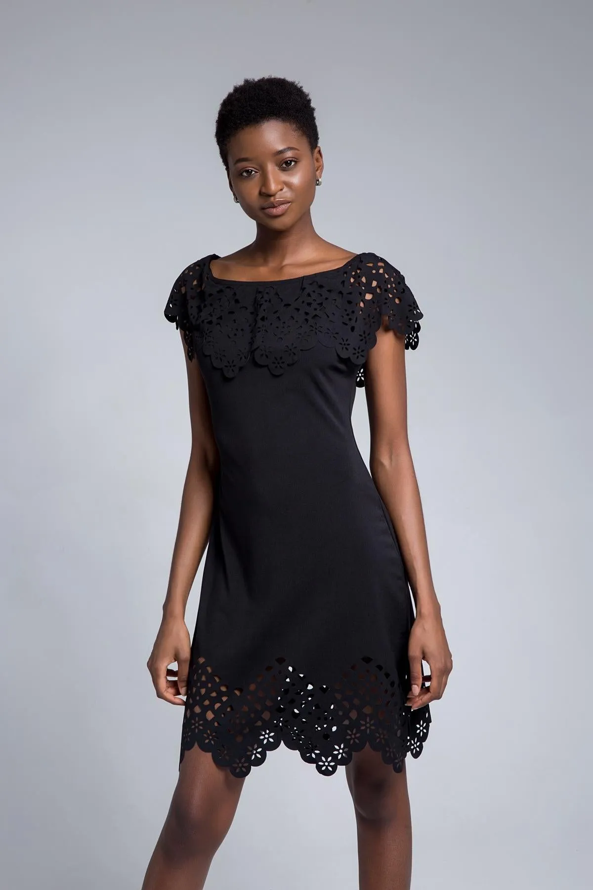 Solid Color Openwork Off Shoulder Short Sleeve Bodycon Dresses