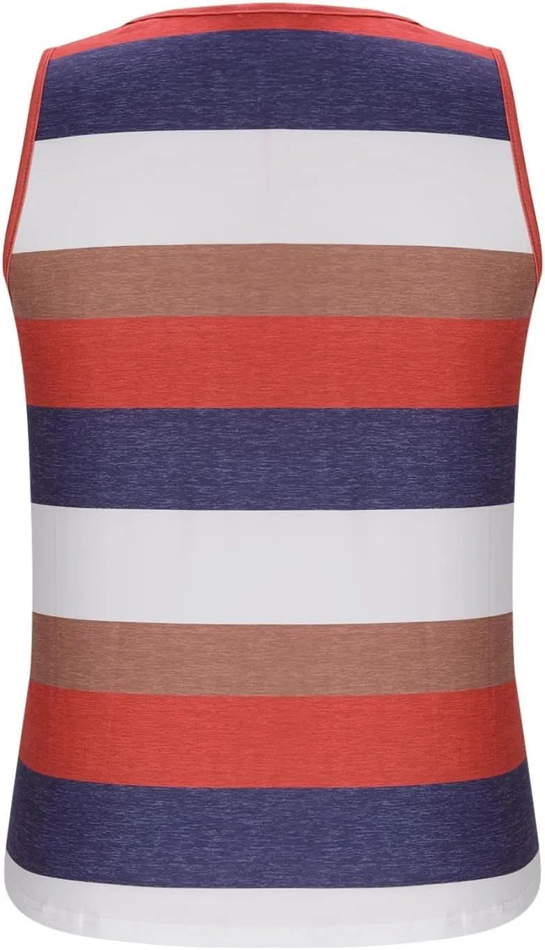 Women's Fashion Color Block Summer Tank Tops, Sleeveless Soft Comfy Loose Shirts Pleated Casual Going Out Clothes